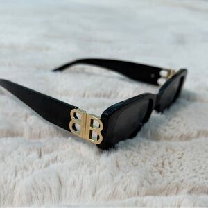 Black Sunglasses with Gold Detail